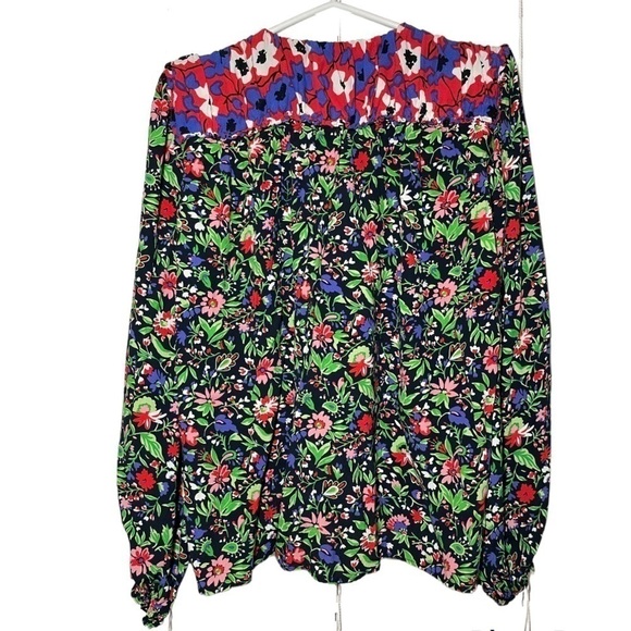 ZARA SHOULDER PAD PATCHWORK BLOUSE SIZE M - Picture 7 of 9